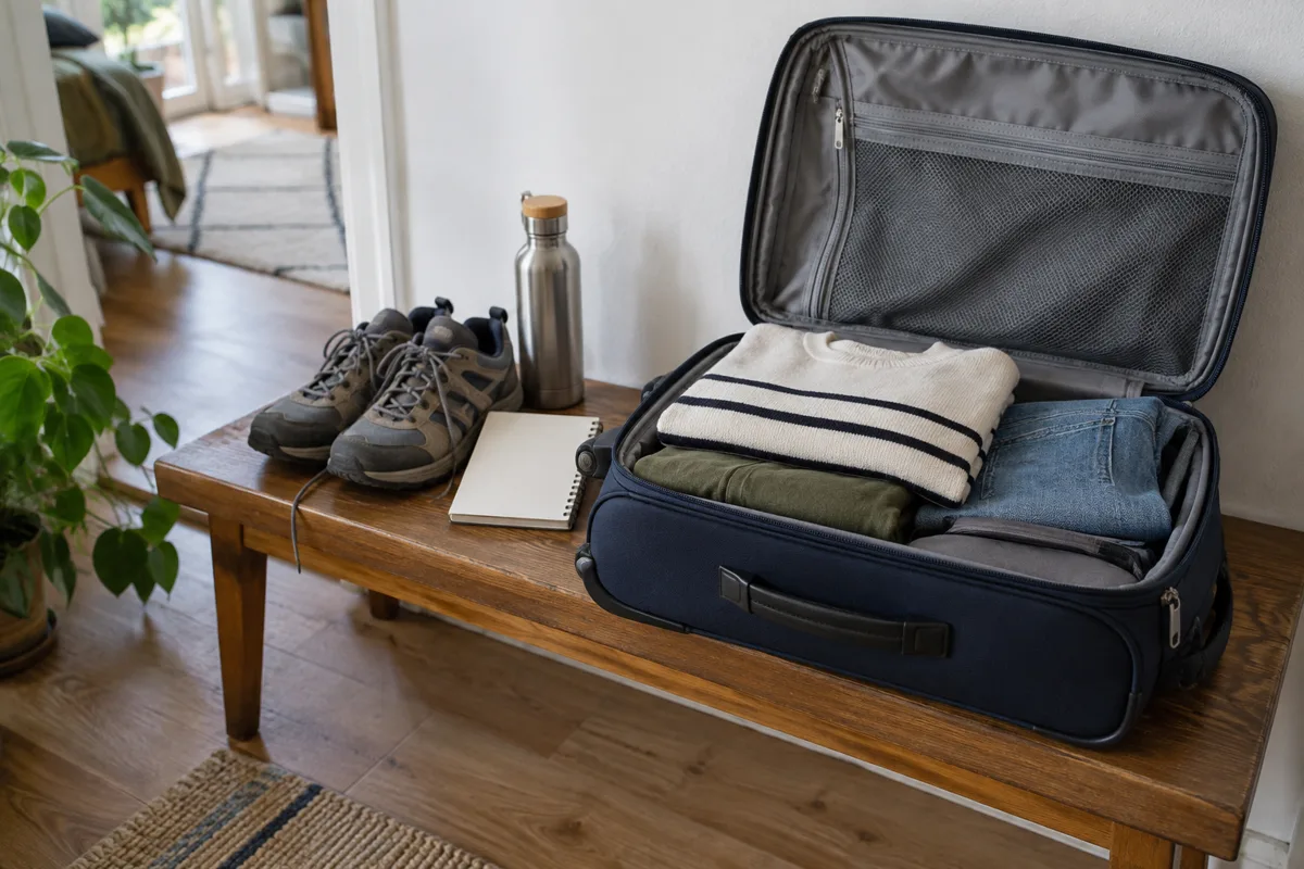 Kleine gepackte Reisetasche